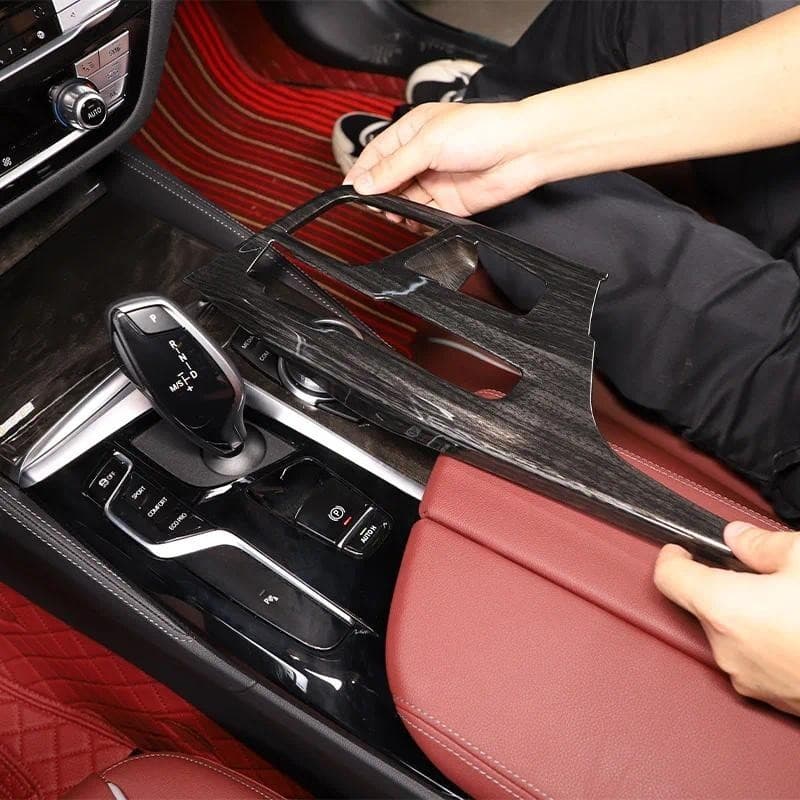 Estilo De Fibra De Carbono ABS Para BMW Série 5 G30 2018-2022 Console Central Painel De Mudança De Engrenagem Capa Guarn