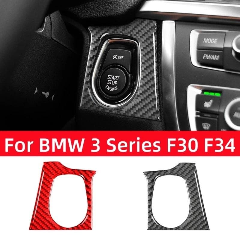 Para BMW Série 3 GT F30 F34 2013-2017 Acessórios De Fibra Carbono Carro Start Stop Quadro Interruptor Ignição Botão Guar