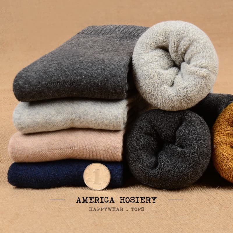 Meias quentes grossas masculinas inverno meias de tubo médio Terry meias de chão para casa meias de dormir meias japones