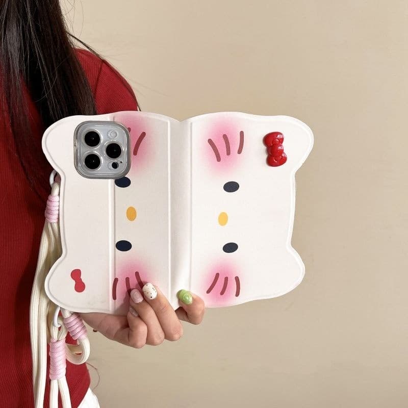 Xiaomi 13 capa de couro Flip portátil Redmi Note14pro + capa de telefone k70E Hello Kitty 16 suporte 8P