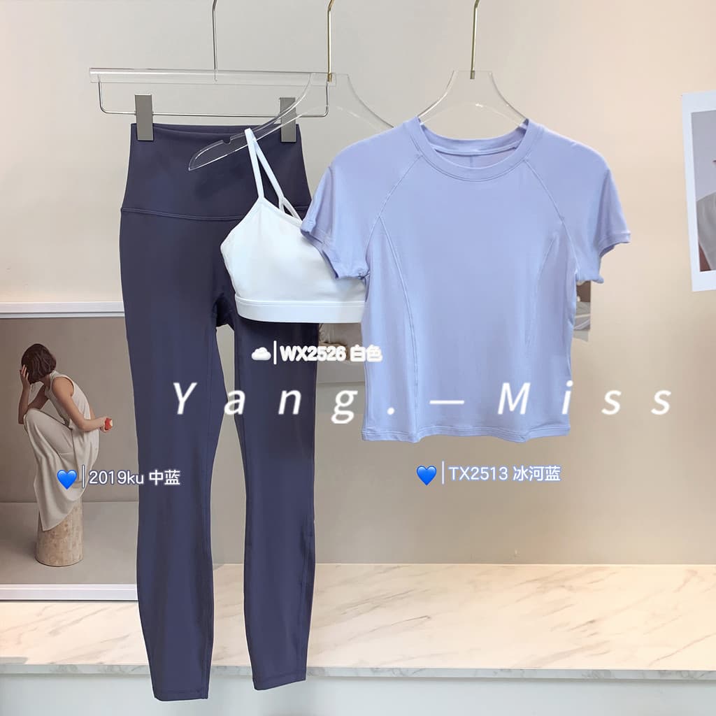 Novo estilo Yoga Wear terno feminino roupas de secagem rápida camiseta de manga curta cintura alta Hip-Lifting calças co