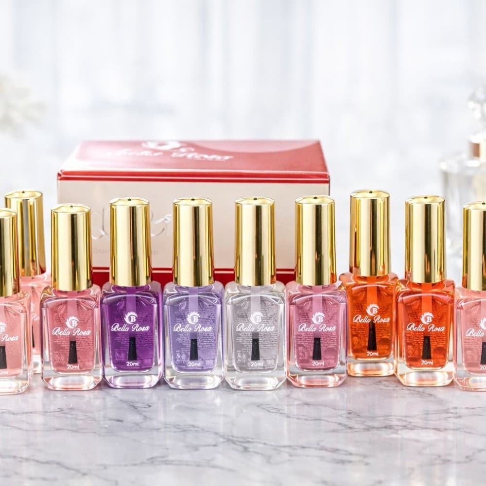 Óleo Hidratante Bella Rosa Para Cutículas Unhas Fortes 20ml Vidro Fragrâncias Variadas Profissional