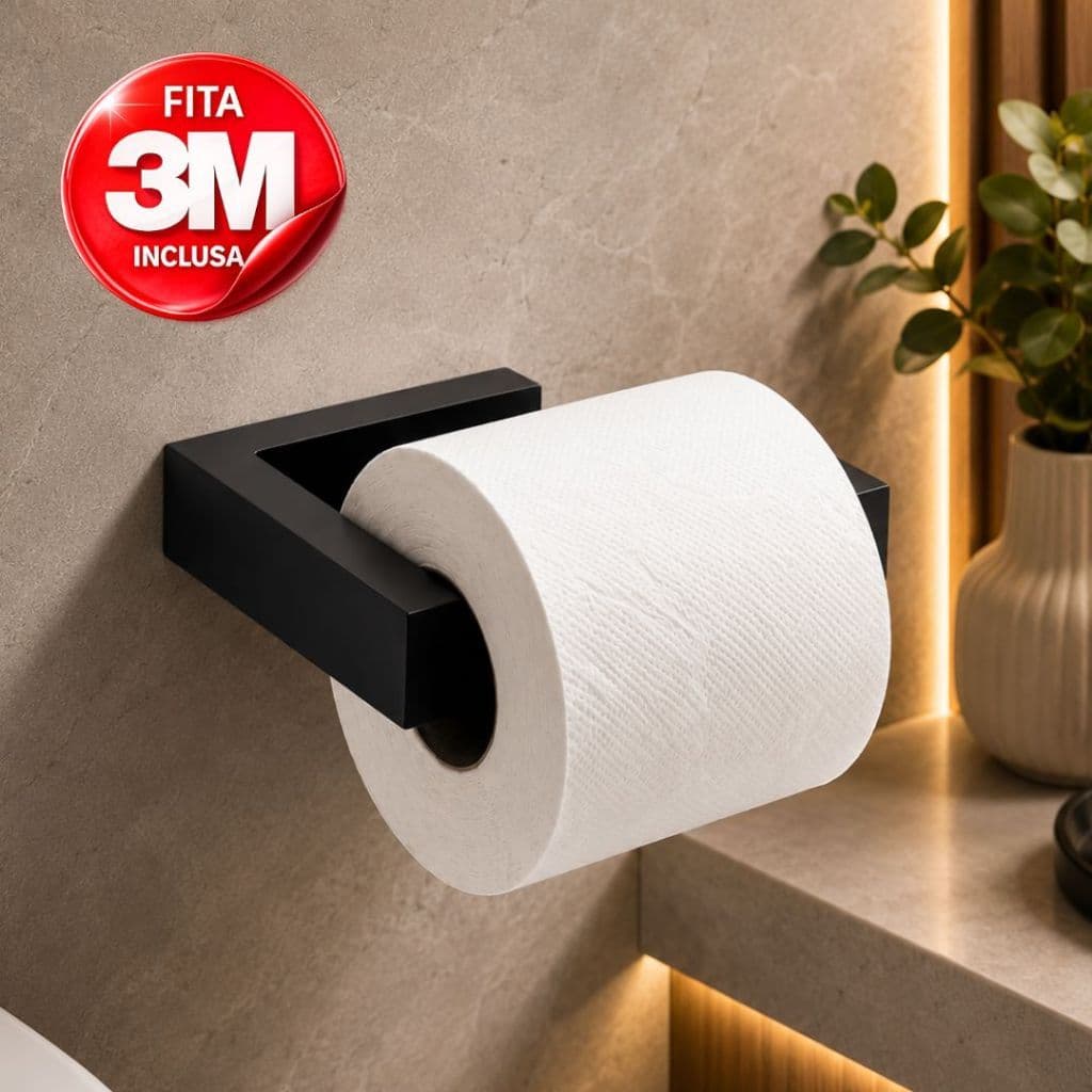 Porta Papel Higiênico Sem Furo | Adesivo Dupla Face | Banheiro Moderno