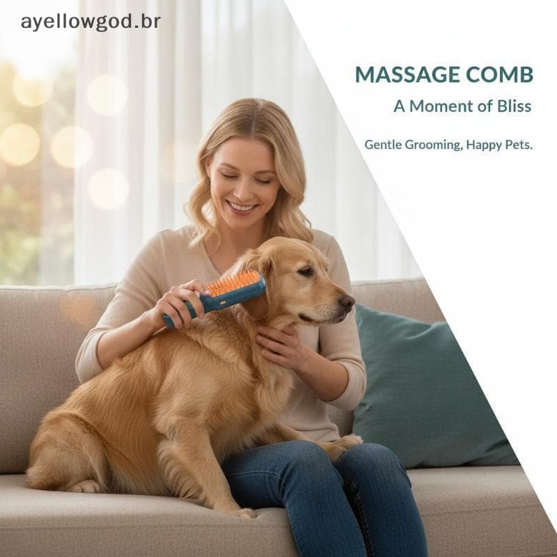 AYBR Ergonômico Removedor De Pêlos De Animais De Estimação Escova De Limpeza Desmatting Para Gatos Cães Indolor Diário A