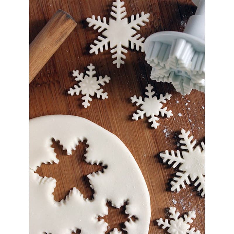 Molde de Fondant de floco de neve, tema de natal, molde de primavera, molde de corte de biscoito, decoração de bolo, fer