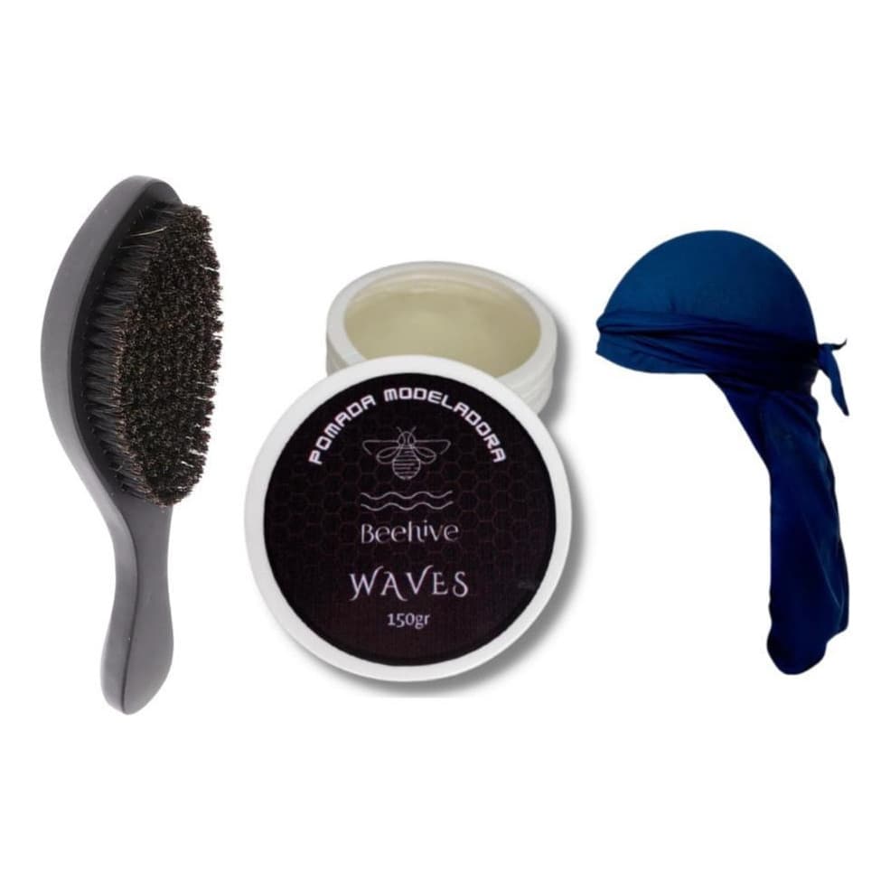 Kit Durag Silky Escova Javali Pomada Waves Dureg, hip hop