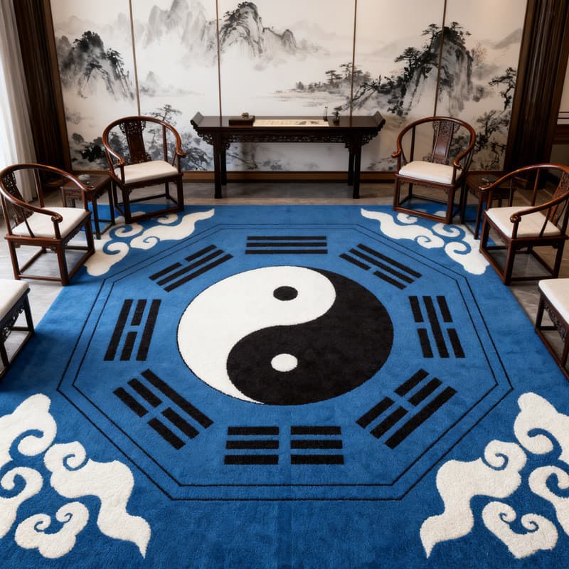 [Novo produto] Yin Yang Tai Chi Fofoca Tapete Sala de estar Tapete Imitação de Cashmere Tapete Sofá Doméstico Mesa de Ca