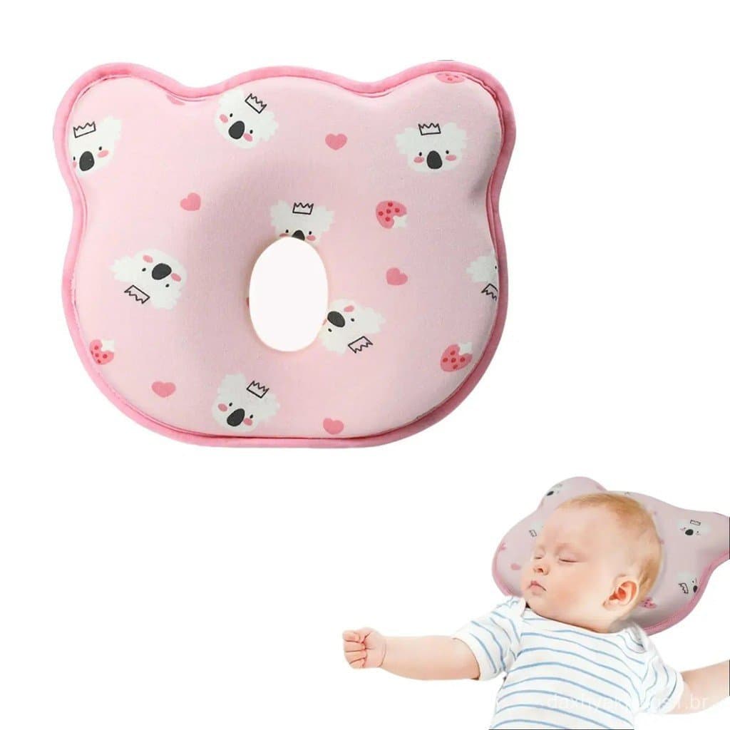 Almofada para Bebê Recém-Nascido, Almofada Flaad, Lavável à Máquina, Suporte para Pescoço, Previne Flaad, Algodão