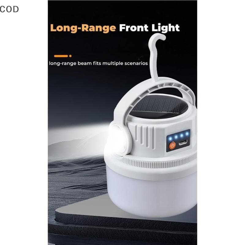 [YSB] Luz Solar De Acampamento Recarregável 1800mAh Lâmpada De Emergência Resistente Para Caminhadas Ao Ar Livre Queda D