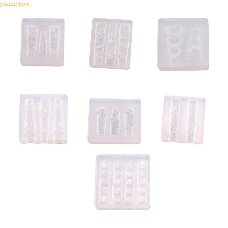 youmylove Molde Silicone Transparente Para Arte Unhas 3D, Reutilizável, Acessórios Profissionais Comemorar Oc