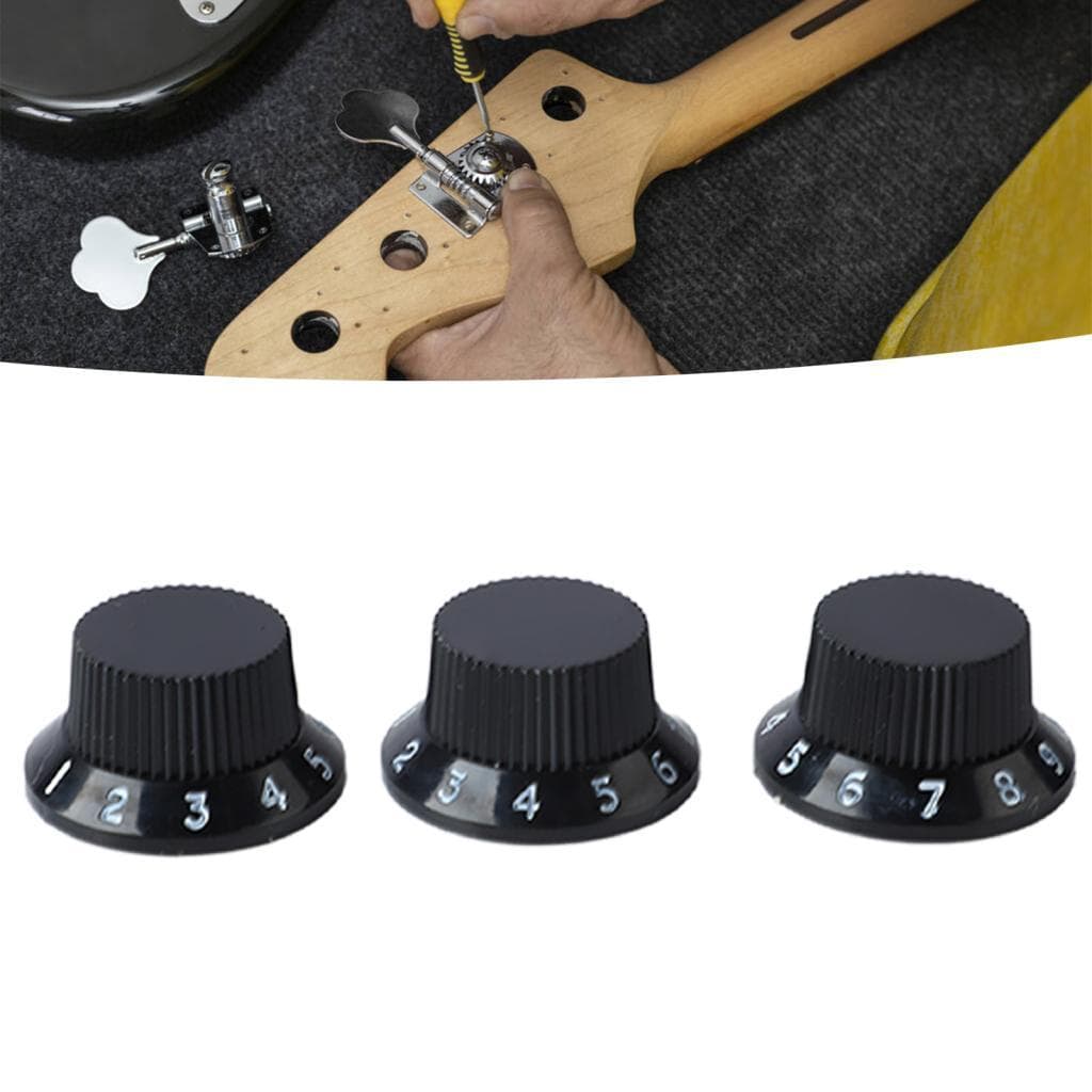 3 PCS Botões de guitarra elétrica Potenciômetro Conjunto de substituição de botão de controle de volume e tom rotativo