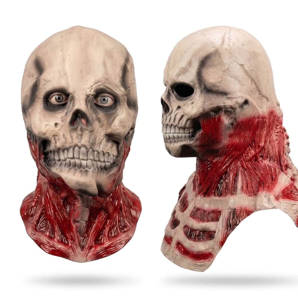 Máscara Caveira Esqueleto Humano Completo Halloween Látex