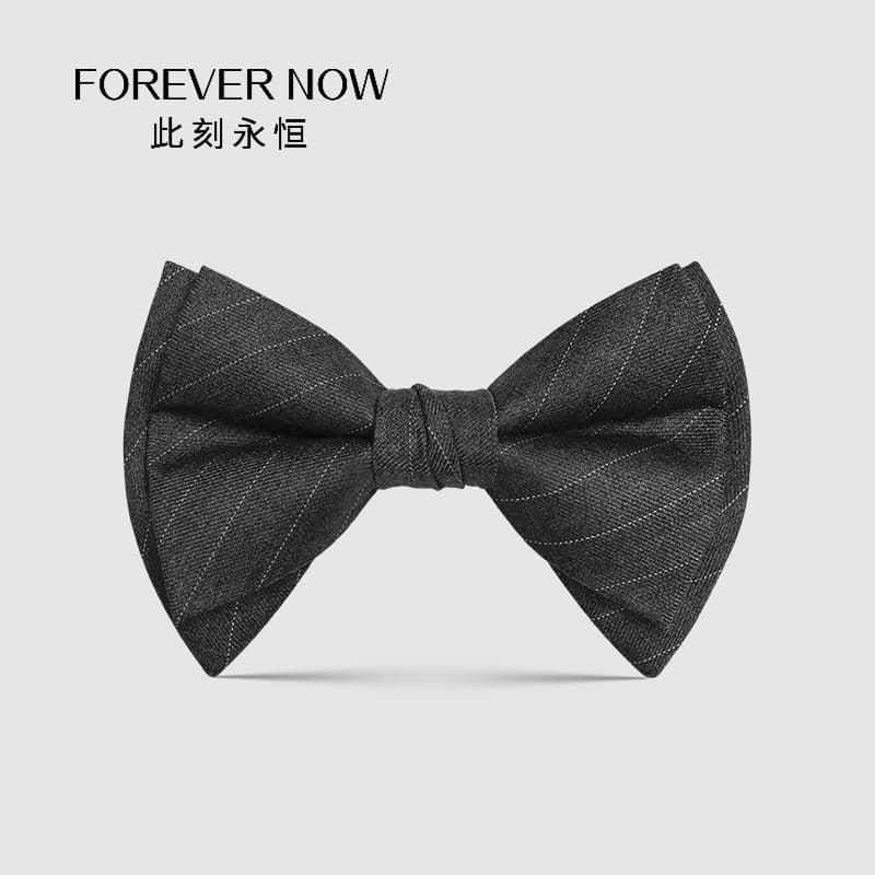 Gravata borboleta masculina cinza escuro linha branca gravata borboleta dupla algodão fosco gravata borboleta grande pre