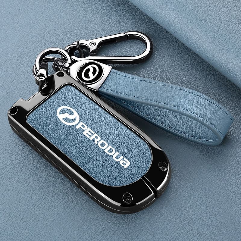 Capa de Chave de Carro em Couro RRDY Feita de Liga de Zinco para Perodua Myvi G3 Axia Bezza Aruz Ativa JL8F