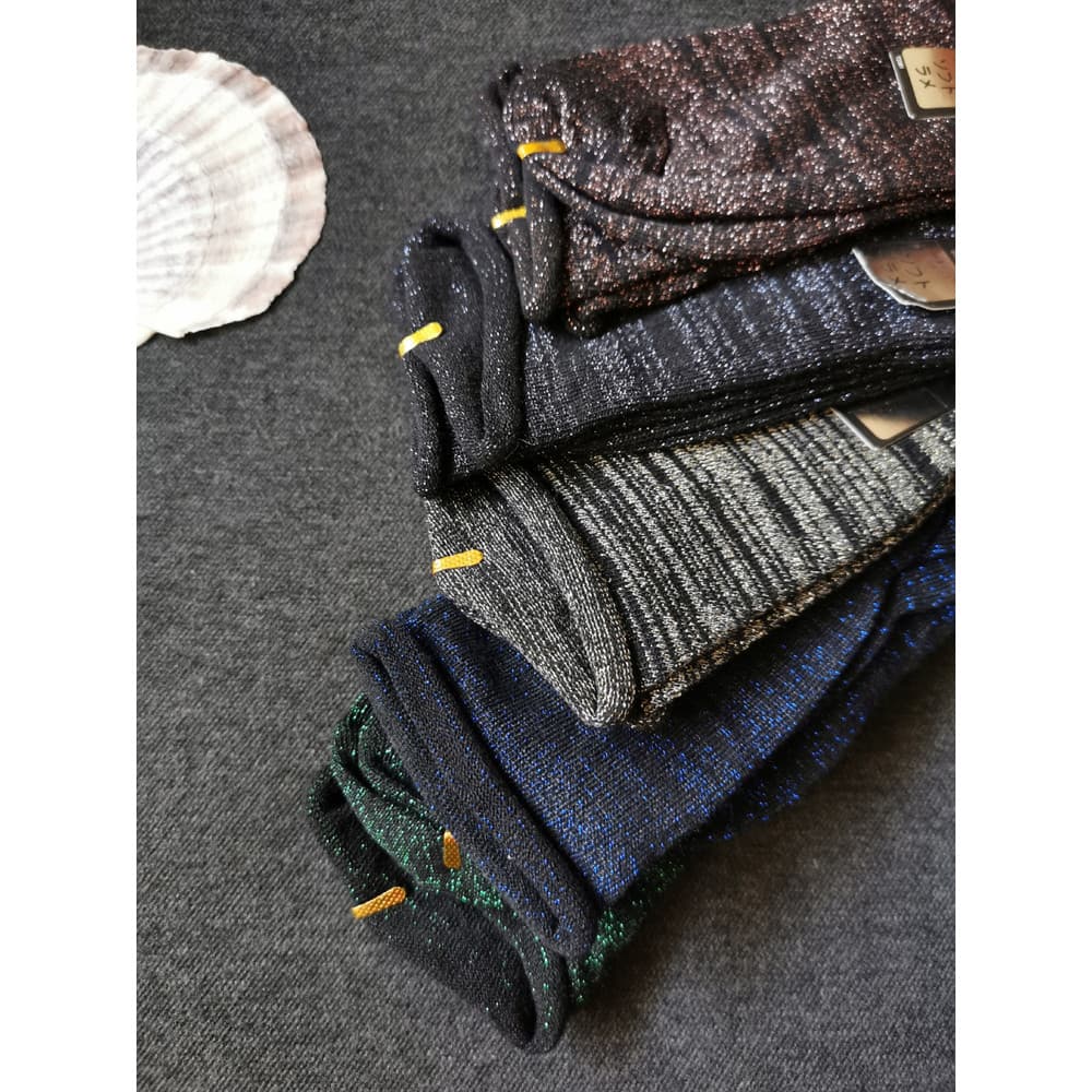 Moda primavera outono All-algodão ouro prata seda meias femininas coreano prata cebola estilo japonês seda brilhante cor
