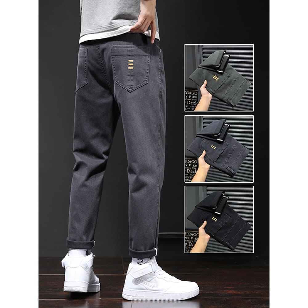 Macacão calças casuais masculinas 2026 primavera outono novo estilo juventude solta calças retas calças masculinas na mo