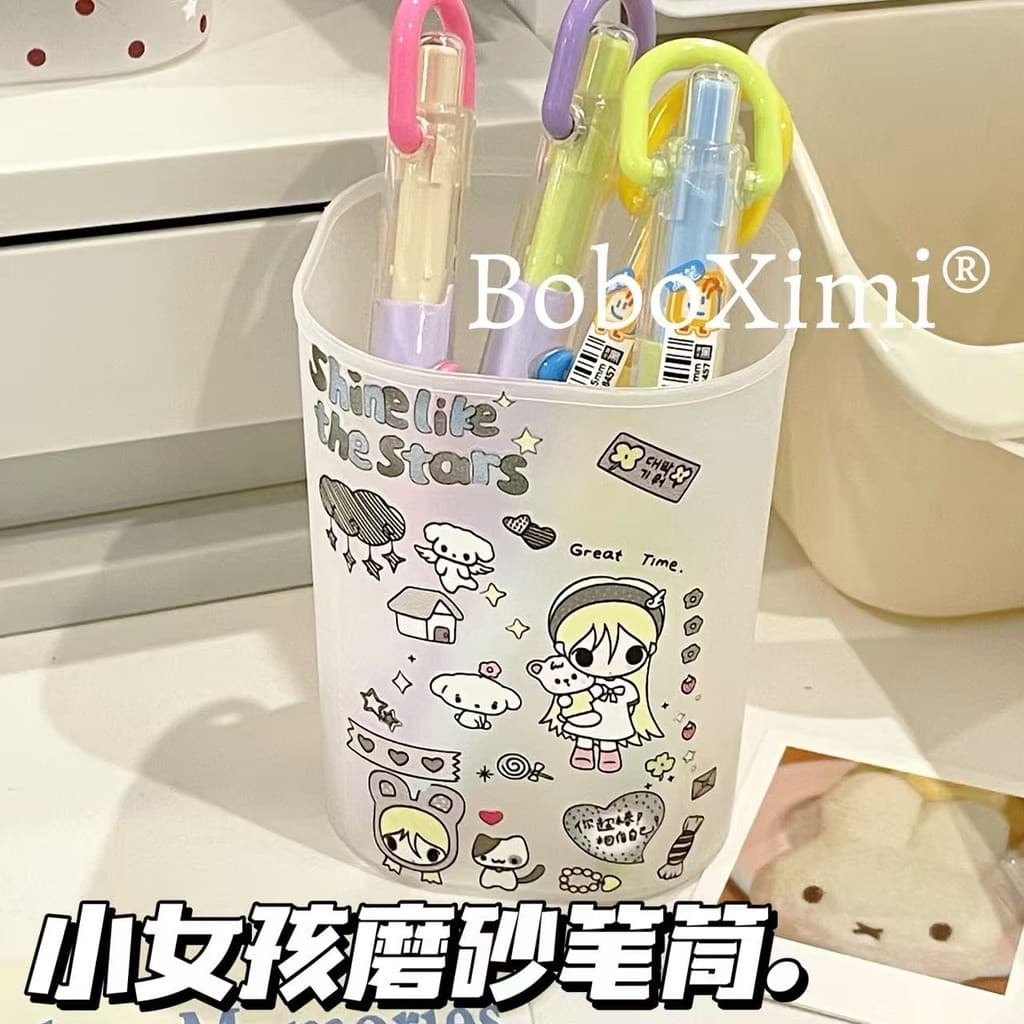 Yeyou Shangqiu suporte de caneta de mesa de alto valor estilo ins menina coração estudante escritório armazenamento pinc