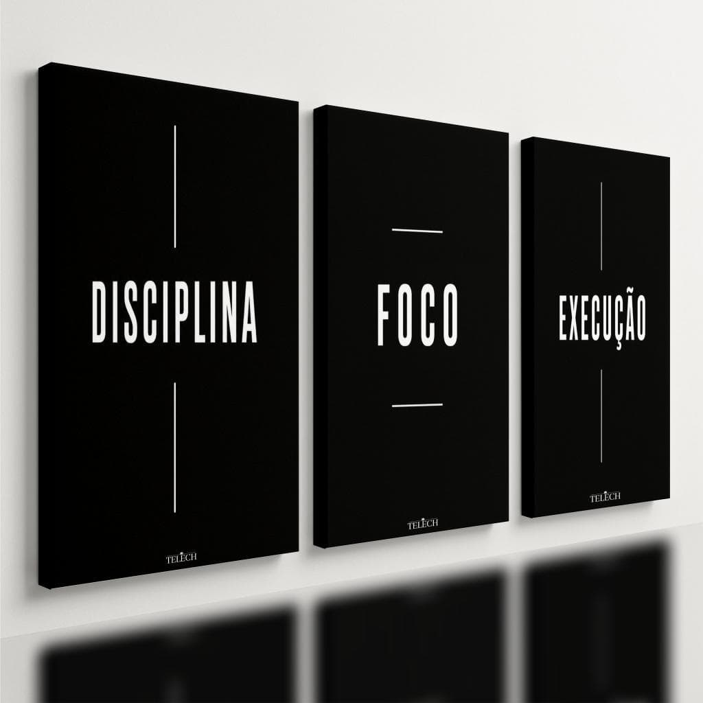 Kit3 Quadro Decorativo Frases Motivacionais Escritório Linha