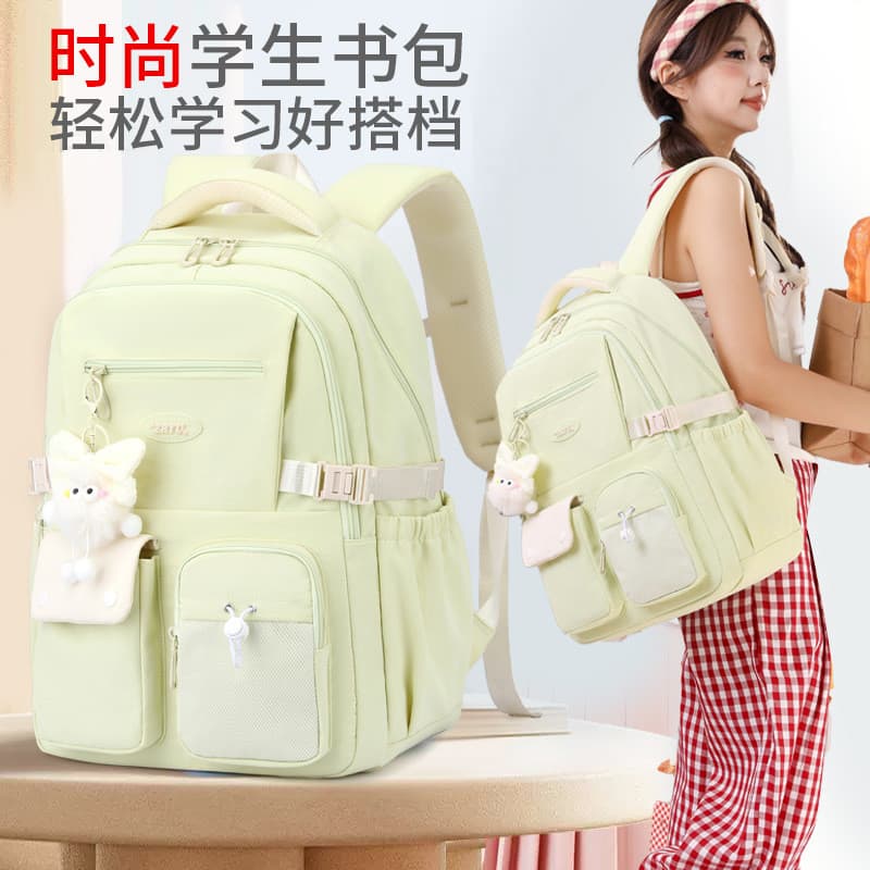 Novo estilo de estudantes do ensino médio mochila mochila mochila mochila com almofada traseira Multi-bolso grande capac