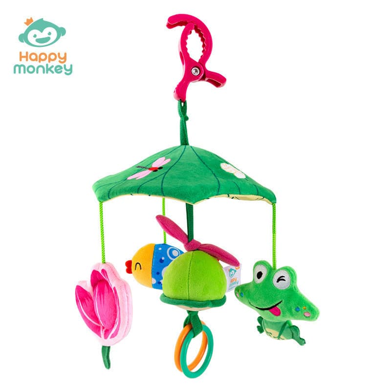 Macaco feliz bebê cabeceira sino cama cabide carrinho cabide carro chocalho pingente bebê brinquedo calmante