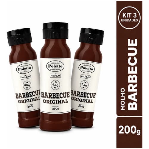 Kit 3 Molhos Barbecue Bbq Molho Original  Poletto - 280g