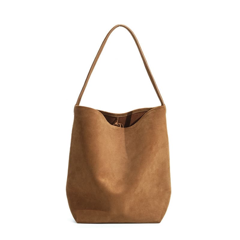 Nova Bolsa De Ombro Feminina De Camurça , Balde De Couro Fosco premium De Grande Capacidade