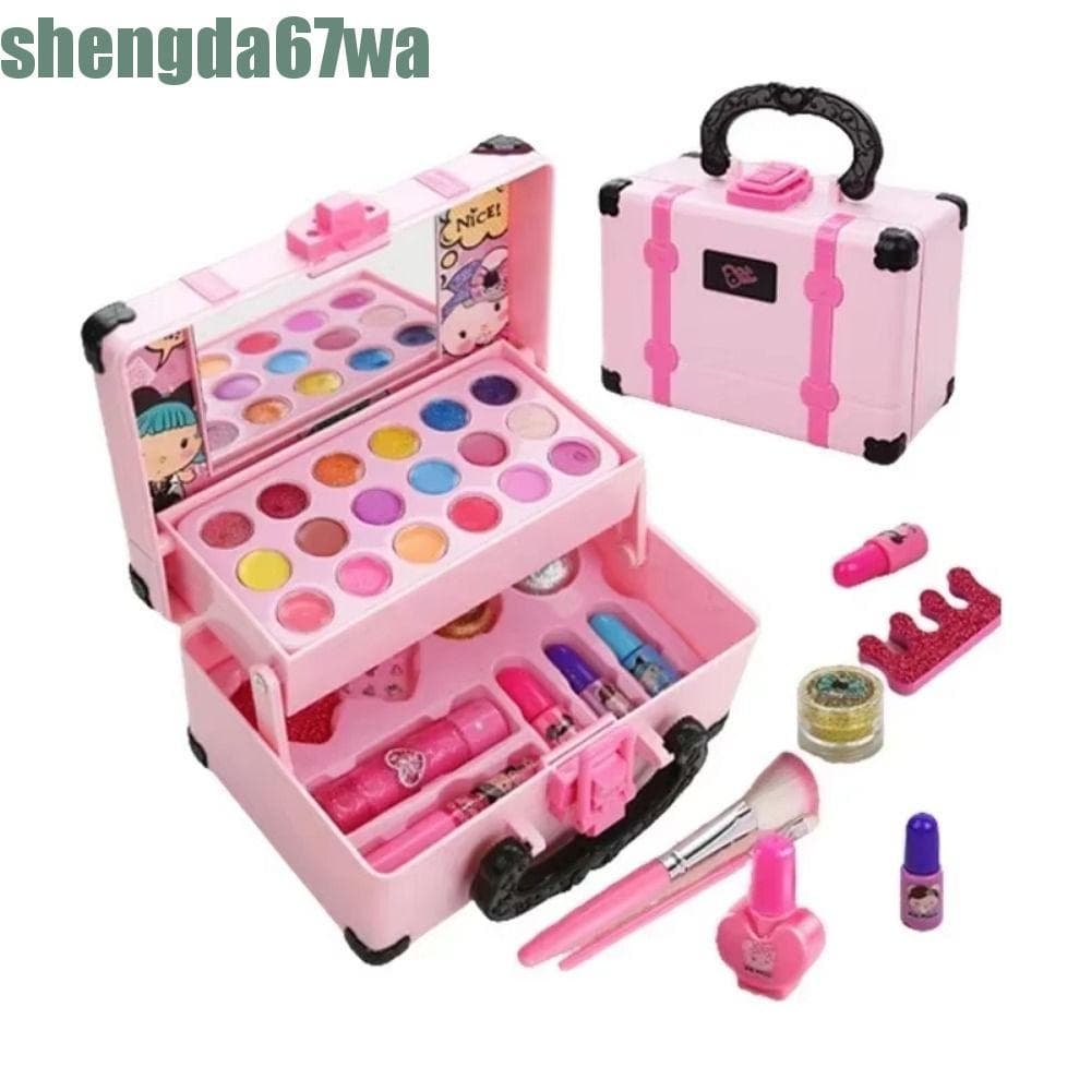 SHENGDA Brinquedos De Maquiagem Infantis , Caixa De Batom Kit Infantil , Brinquedo Princesa De Aniversário De Segurança