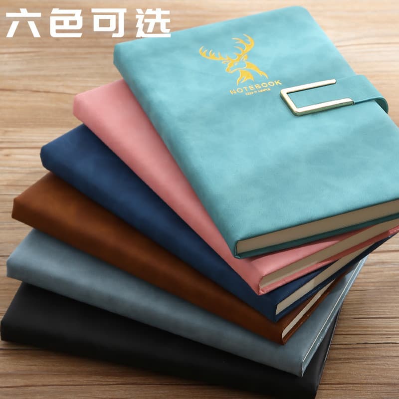((Notebook e bloco de notas) Caderno de superfície de couro Super grosso A5 Bloco de notas de negócios Caderno de reuniõ