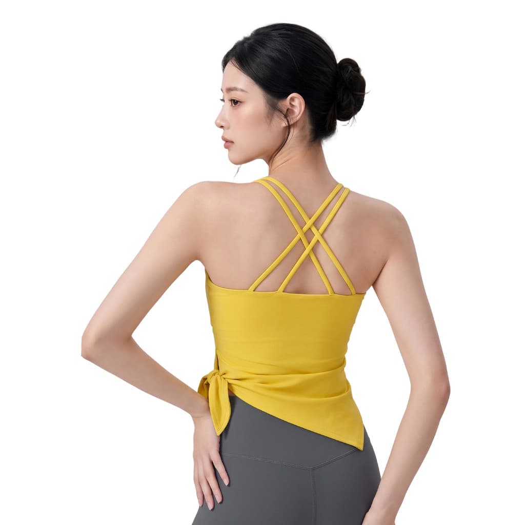 Roupa interior esportiva longa roupa exterior bela volta roupas de Fitness fixo almofada no peito Yoga colete Pilates cr