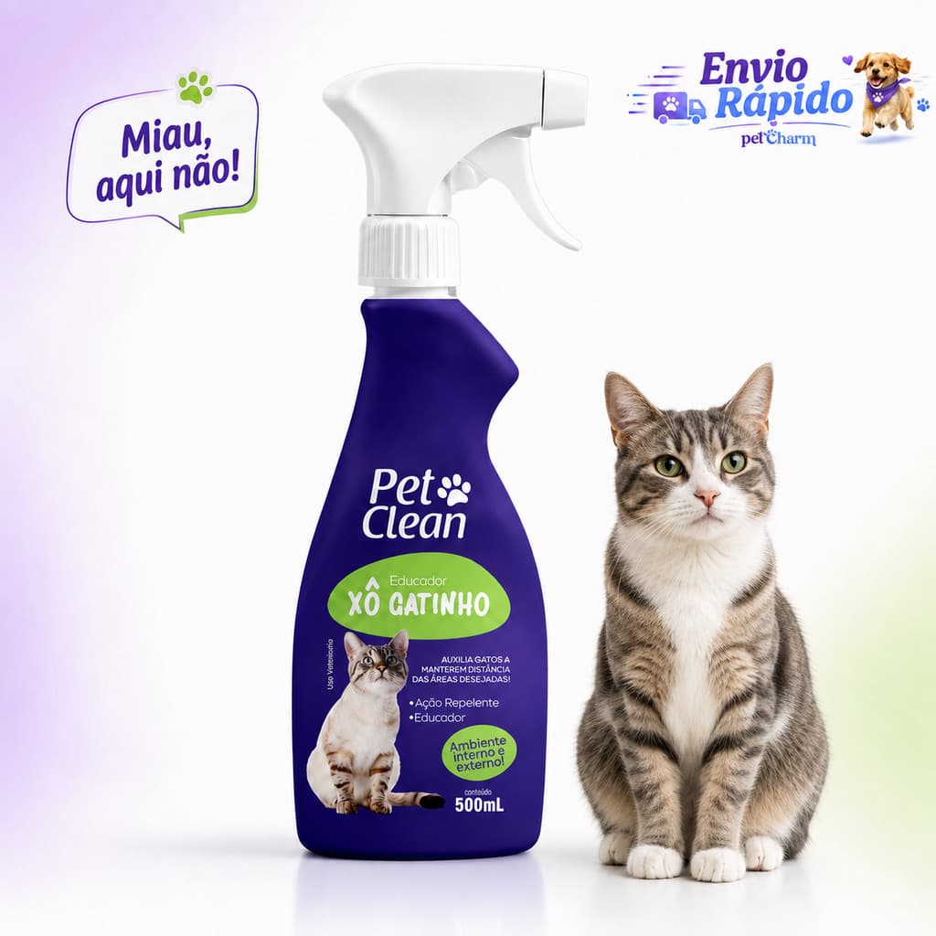 Combo 1/2/3 Xô Gatinho Pet Clean 500ml Educador Sanitário Repelente Adestrador para Gatos