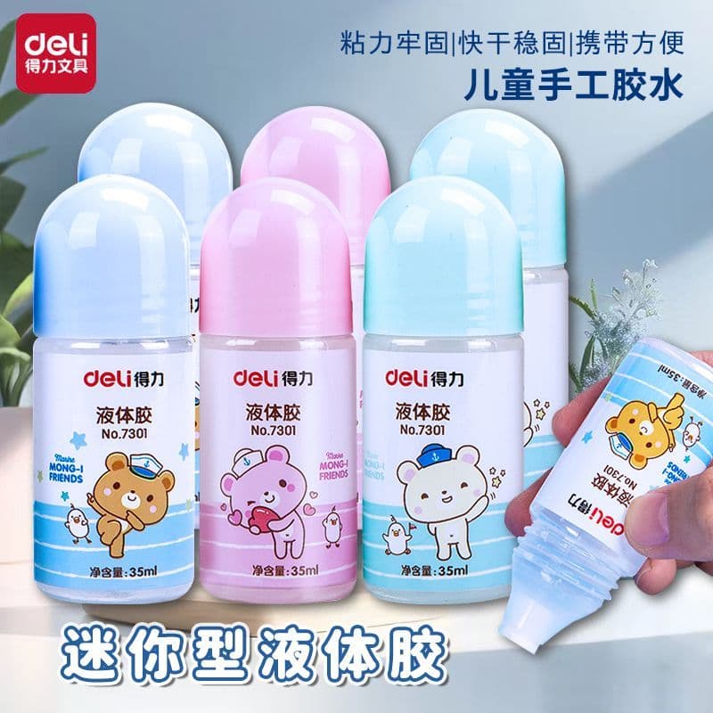 Deli papelaria Mini cola Universal bonito transparente cola líquida 35ml cor forte aderência estudante mão
