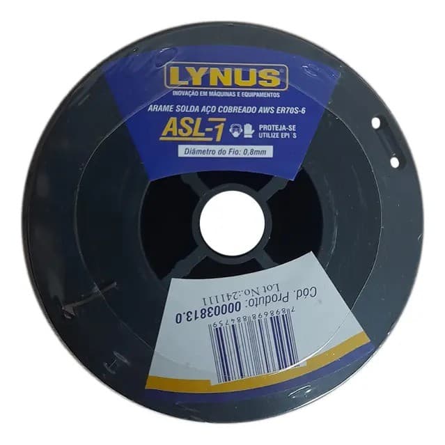 Arame Solda Mig  ER70S-6 Aço Carbono  - Lynus  ASL-1 1KG 0,8mm