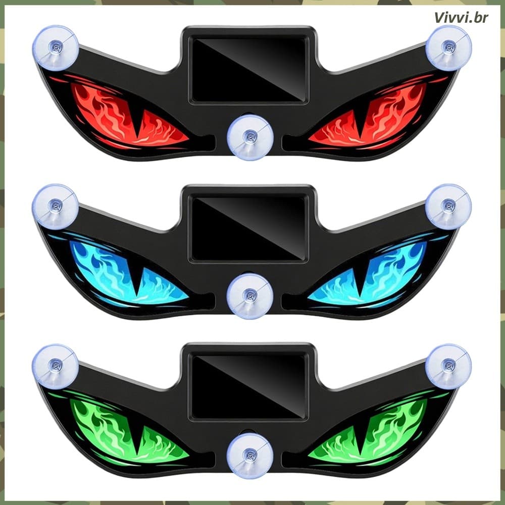 Luz De Destaque Do Pára-Brisa Carro Devil Eyes Movido A USB Solar _VVI