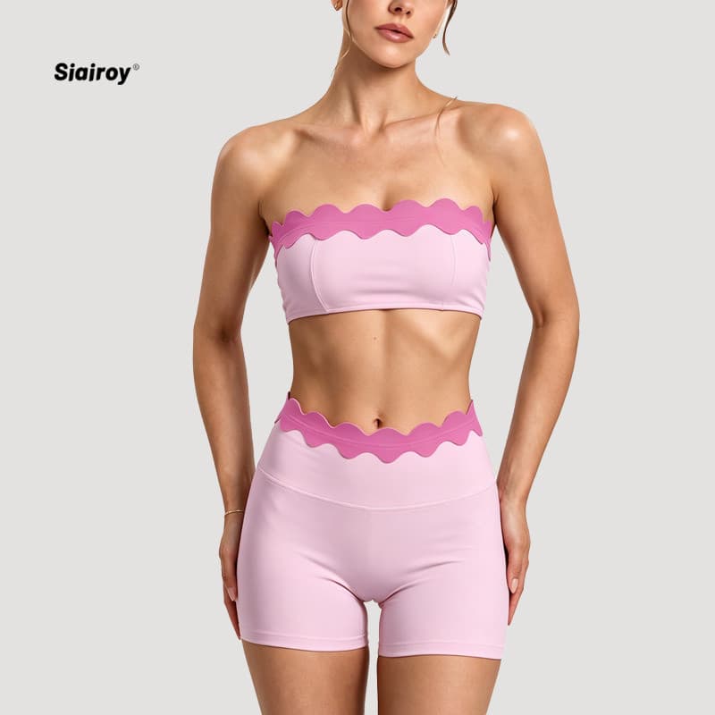 SIAIROY Sports Tube Top Mulheres Rendas Fitness Top Verão Ao Ar Livre All-Match Roupa Interior Esportiva Feminina