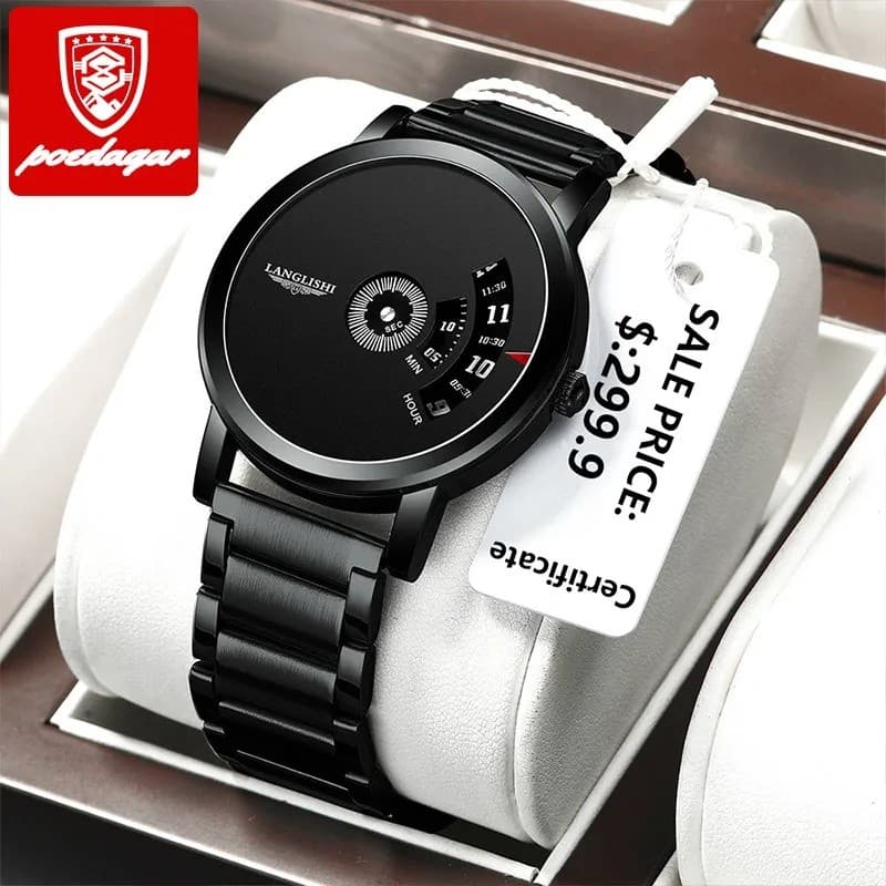 Poedagar 606 reloj hombre personalizado negócios esportes luxo masculino relógio de quartzo à prova dwaterproof água dat