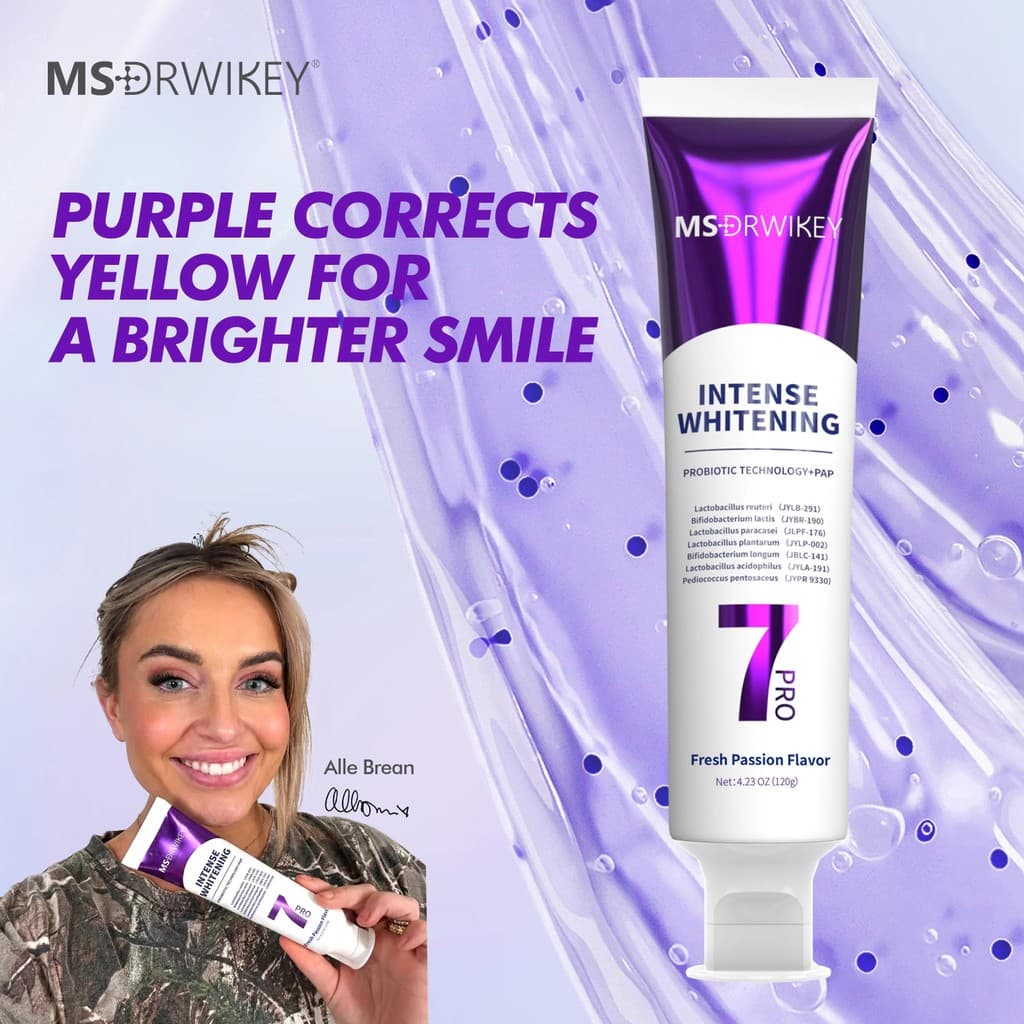 [MSDRWIKEY] Nova Pasta de Dente Intensiva 7-Pro |   Fórmula Roxa Aprimorada com 7 Probióticos |    Frescor Duradouro