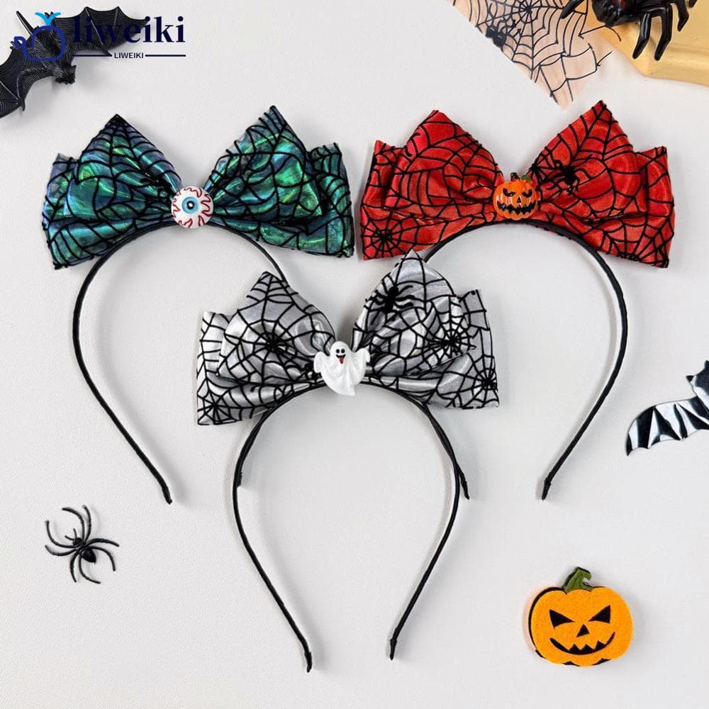 LIWEIKI Bowknot Halloween Abóbora Bandana Fantasma Globo Ocular Argola De Cabelo Festa Criativa Foto Prop Acessórios Par