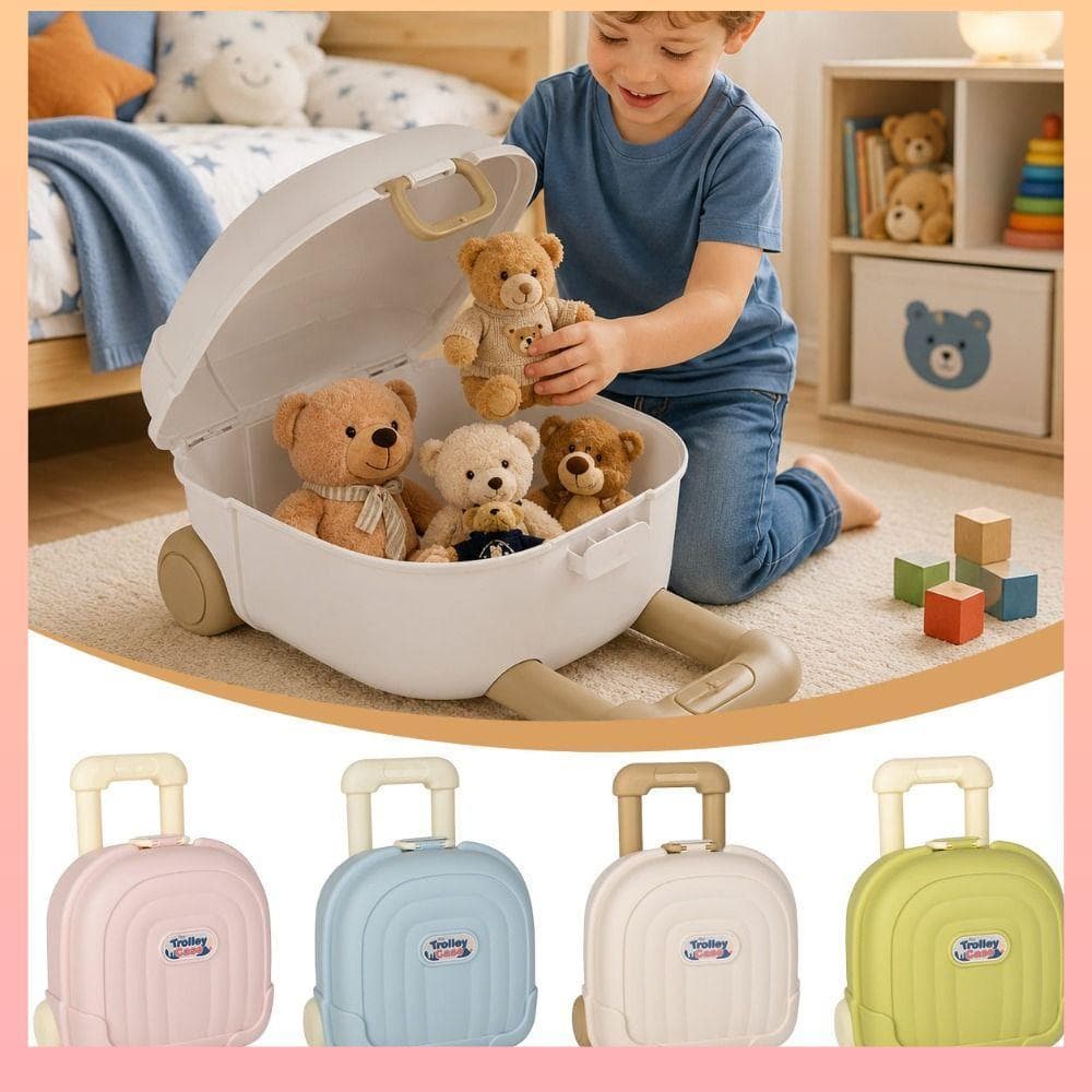 Caixa De Armazenamento De Mala , Organizador De Mesa Com Alça Retrátil , Rolamento , Mini Brinquedos