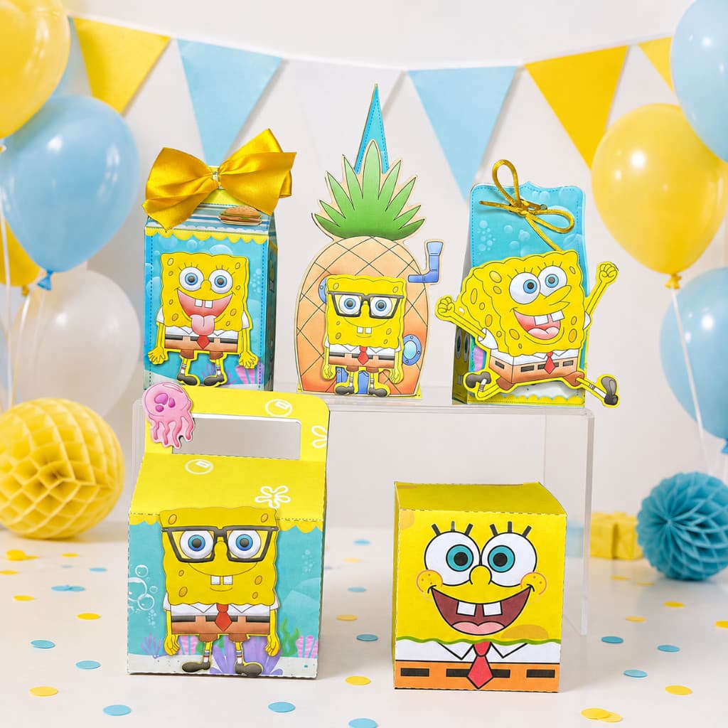 Kit festa caixnhas Bob Esponja personalizados Aniversário