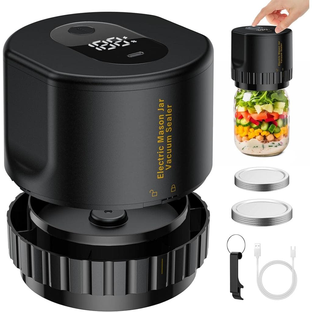Selador a Vácuo Elétrico para Potes Mason - Kit de Máquina de Selagem a Vácuo Jelife para Potes de Conserva de Boca Larg