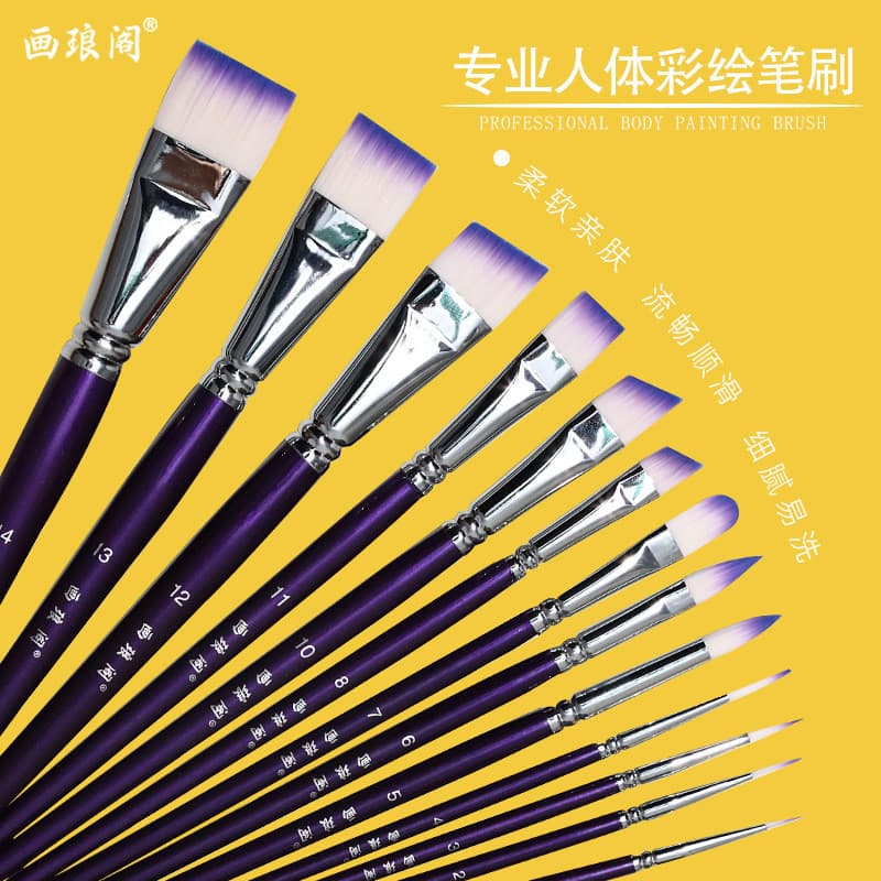 14 pincéis profissionais para pintura corporal e maquiagem facial, seguros para uso, pincéis para pintura artística, pin