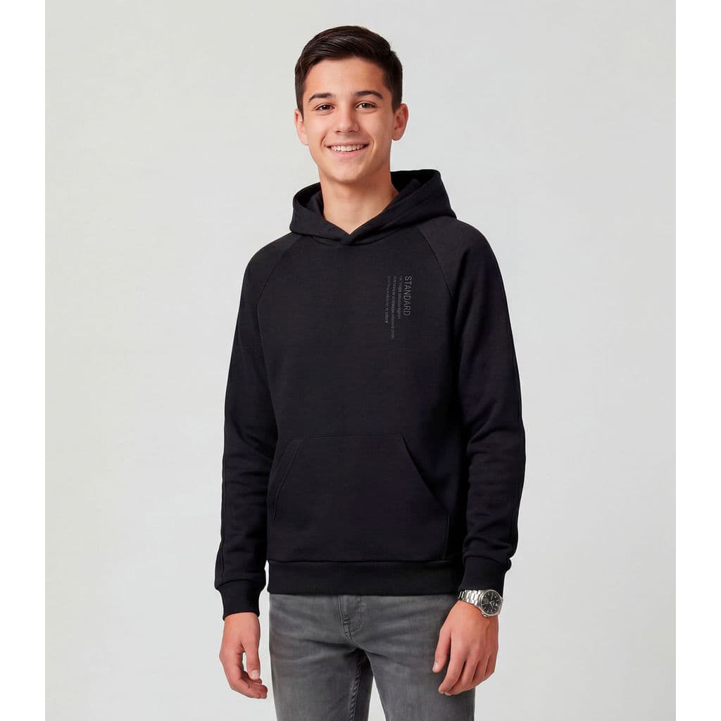Blusão Juvenil Moletom Com Capuz Minty Preto