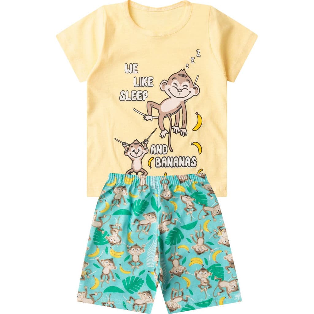 Pijama Infantil Masculino Brilha No Escuro Kappes Amarelo