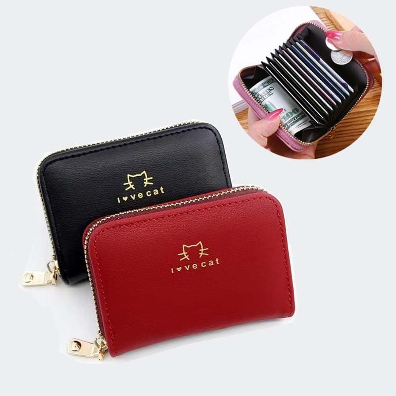 Bolsas femininas, carteira de cartão, porta-moedas, carteira, carteira de couro com zíper