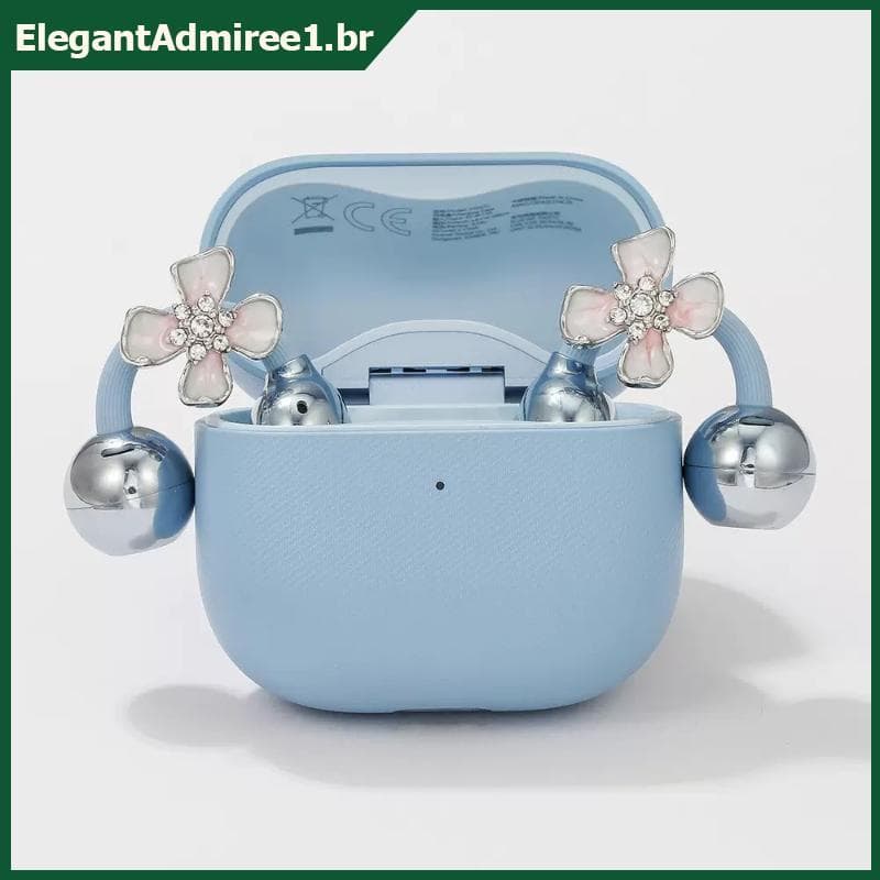ELEGA 2 Unidades De Clipe De Gancho De Orelha De Strass Flor Para Fones De Ouvido Freeclip 2