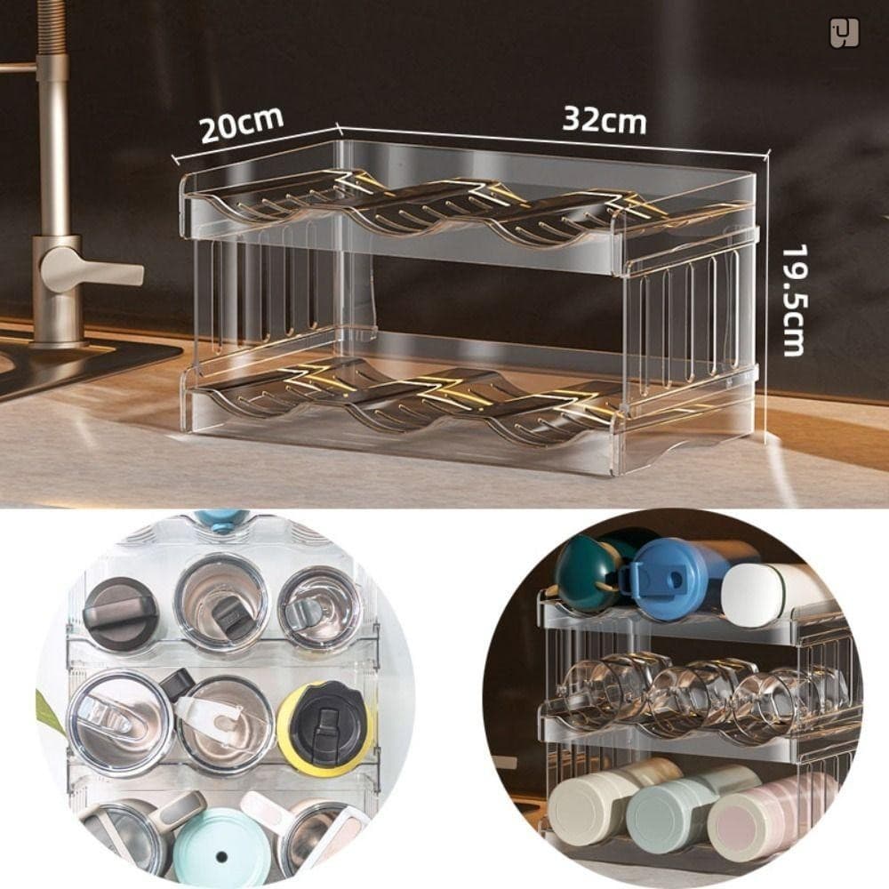 Suporte De Copo Removível Multicamadas Transparente-Acessório De Rack De Armazenamento De Água
