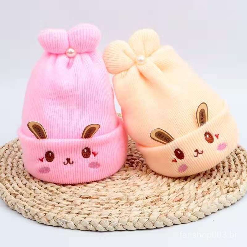 0-6M Chapéu De Bebê Pelúcia De Coelho Inverno Quente Para Recém-Nascido/Info/Meninos/Garotas