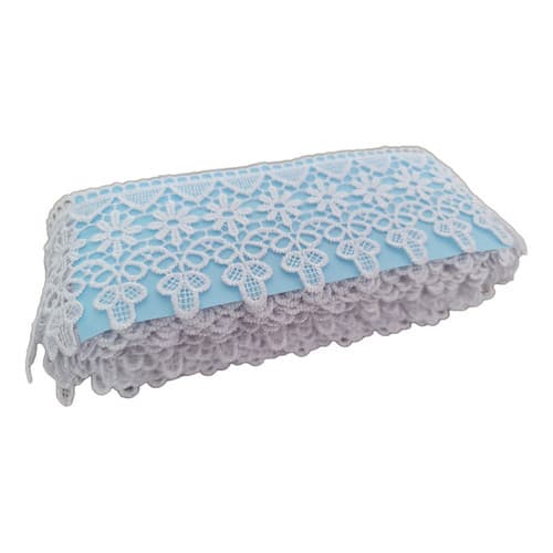 Renda De Guipír Branca 9cm Larga Artesanato - 13,7 Metros RGP11