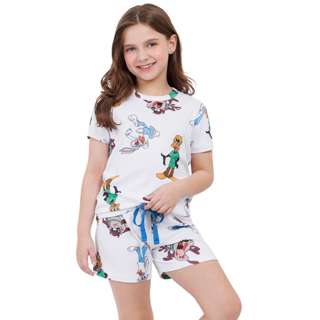 Pijama Loney Tunes Manga Curta e Short Infantil - Veggi