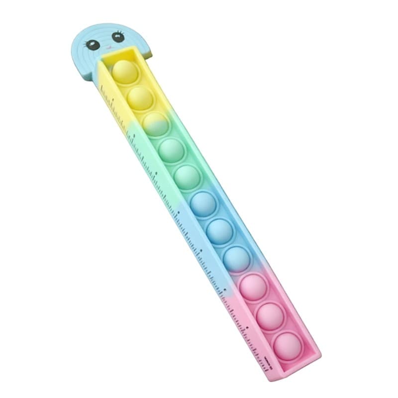 Kellnny Antiderrapante Régua De Silicone De Medição Dupla Portátil Ferramenta De Exploração Infantil Presente